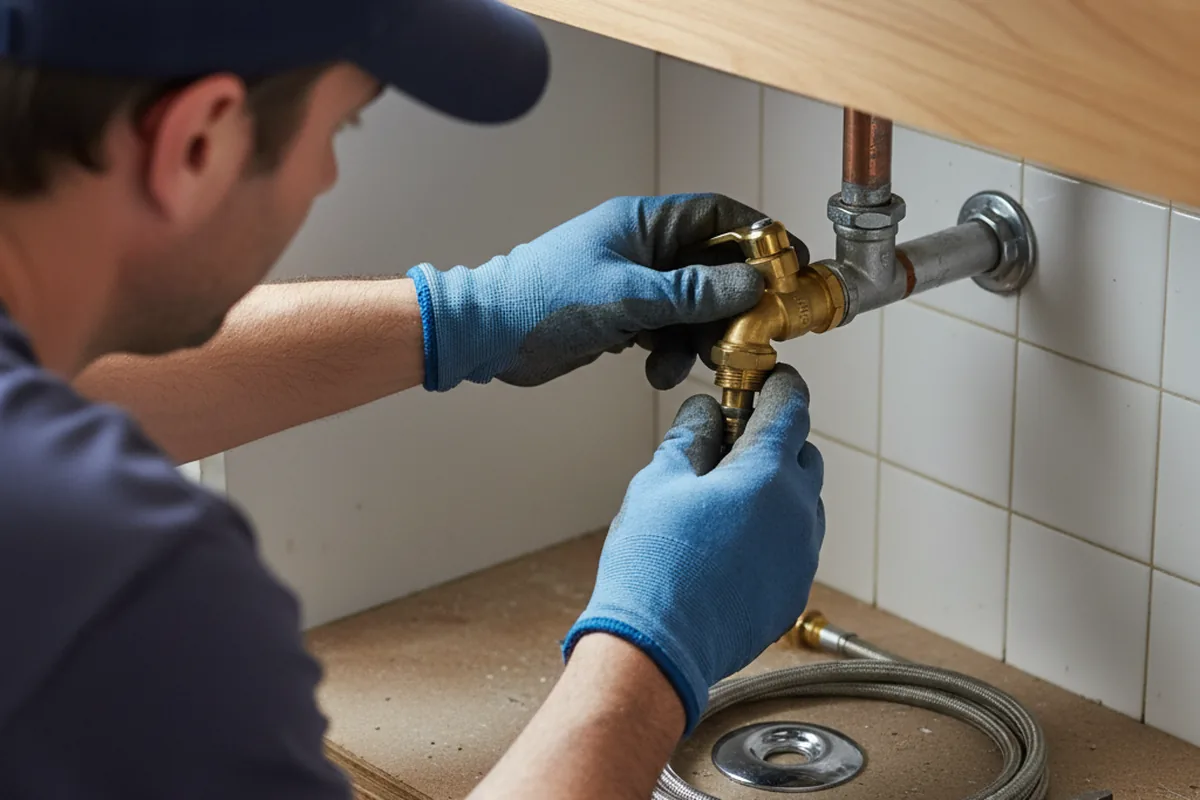 Shutoff valve and fitting work during Emergency Plumbing in Wakefield
